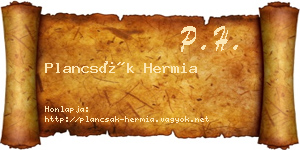 Plancsák Hermia névjegykártya
